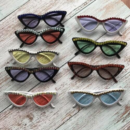 2019 New Creative Cat Eye Women Diamond Sunglasses 8 Colors Shades Female Eyewear UV400 Party Glasses Cheap Eyeglass