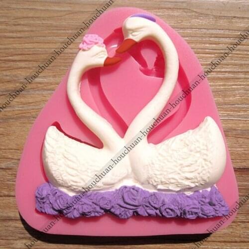 Food-grade Silicone Cake Tools 3D Swan Fondant Cake Decorating Tools Silicone Soap Mould DIY Chocolate Bakery for Wedding Decor
