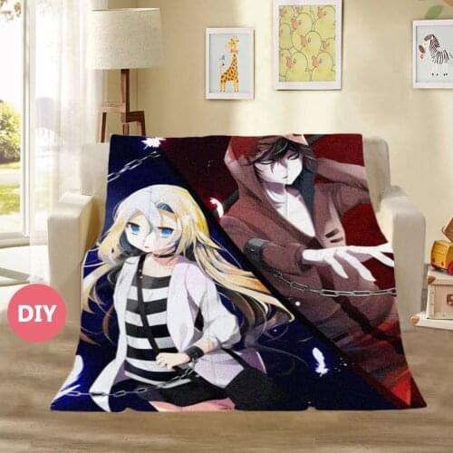Anime Satsuriku no Tenshi Plush Throw Blanket Angels of Death Rachel Soft Warm Flannel Blanket Home Textiles