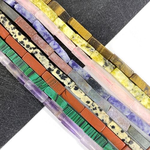 Rectangular Natural Stone Beads 4x13mm Amethyst for DIY Jewelry Making Necklaces Bracelets Earrings Jewelry Accessories 15Inches