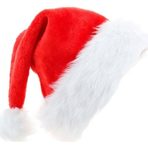 Plush Christmas Hat Santas Christmas Holiday Christmas childrens and adults' Christmas hats