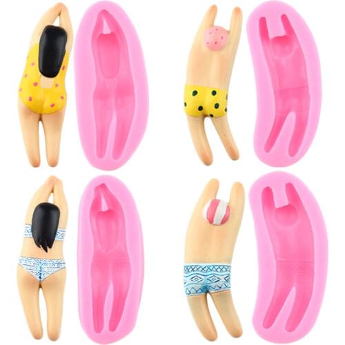 Swimmers Silicone Mold DIY Party Fondant Cake Decorating Tools Candy Chocolate Gumpaste Moulds Polymer Clay Resin Candle Molds
