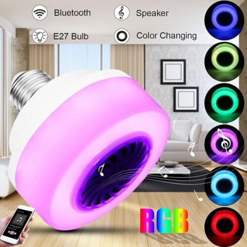 E27 LED Wireless Bluetooth Bulb Light Speaker RGB Phone Music Control Play Lamp APP Control Smart Speaker Bulb