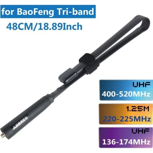 Tri-band 144/222/435Mhz Tactical Antenna for Baofeng BF-R3 UV-82T UV-5RX3 UV-82X3 UV-5R Ⅲ UV-82 Ⅲ BTECH UV-5X3 Walkie Talkie
