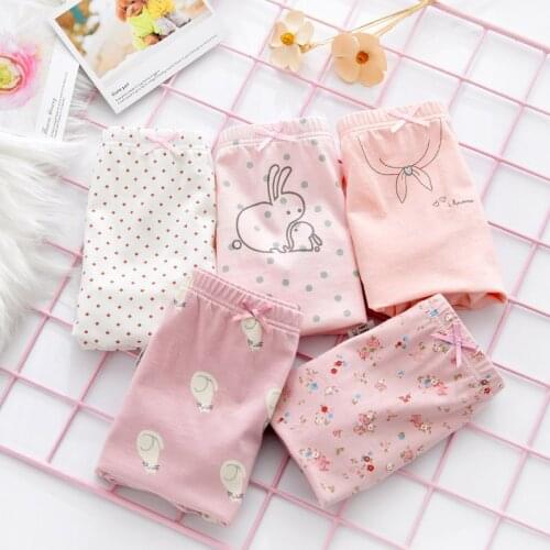 2021 5pcs Baby Girls Underwear Cotton Panties For Girls Short Briefs Children Underpants