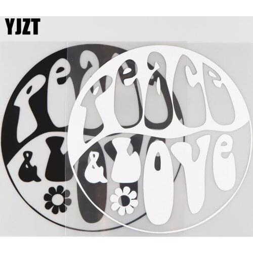 YJZT 17.2CM*17.4CM Peace And Love Vinyl Car Sticker Decal Funny JDM Japanese Character Lowered Black/Silver 4A-0181