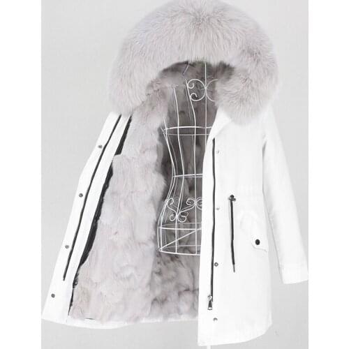 OFTBUY New Long Waterproof Parka Real Fox Fur Liner Coat Winter Jacket Women Natural Raccoon Fox Fur Collar Hood Warm Detachable
