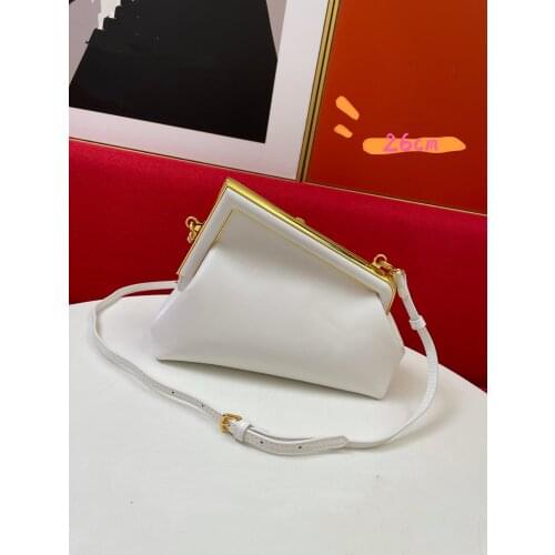 Retro Contrasting Color Design Style Metal Hemming Irregular Leather Clutch Bag Ladies New Fashion Single Shoulder Messenger Bag