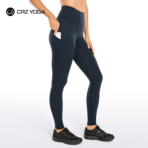 CRZ YOGA Womens Breathable Luxury Naked Feeling High Waisted Yoga Pants with Pockets Athletic Leggings-28 inches
