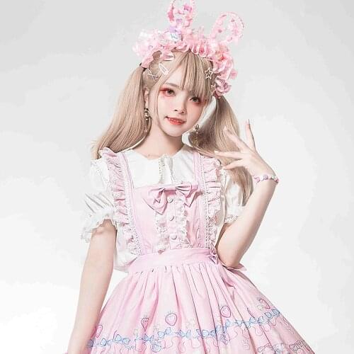 Japanese Lolita Style Dress Women Kawaii Sleeveless Jsk Suspender Strap Princess Vestidos Soft Sweet Tea Party Cosplay Dresses