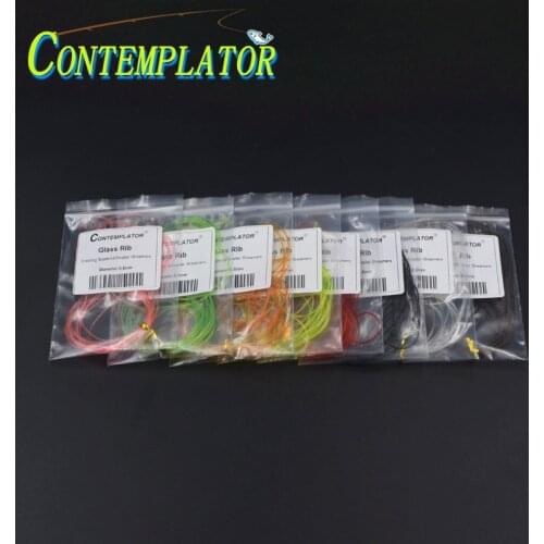 1.0mm/0.8mm 3meters Fly Tying Nymph Glass Rib Flies Body Material 8colors Round Magic Glass V-rib Wrapping Bigger Buzzers