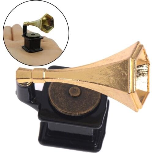 1/12 Retro Vintage Phonograph Family Furniture 1:12 Dollhouse DIY Doll House Decoration Miniature Accessories 3.5*3cm
