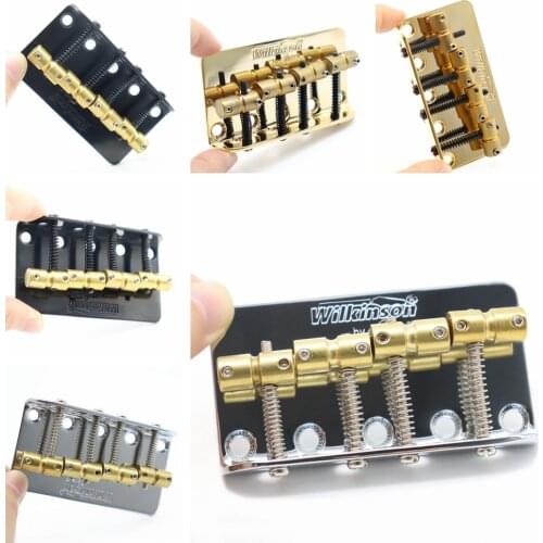 1set Guitar Bridge Wilkinson WBBC 4string Bass Bridge Brass Saddles Steel Plate Precision Jazz
