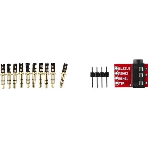 10 Pcs 3.5Mm 3 Pole Male Soldering Headphone Audio Jack With TRRS 3.5Mm Jack Breakout Board Audio MP3 Connector Module