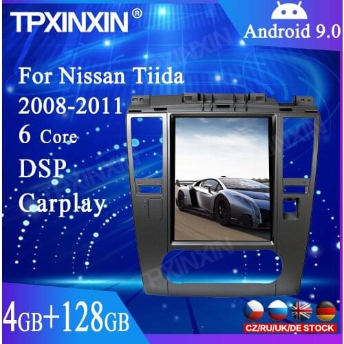 128G+4G Android 9.0 For Nissan Tiida 2008-2011 Tesla Style Car GPS Navigation Stereo Head Unit Multimedia Player Auto Radio DSP