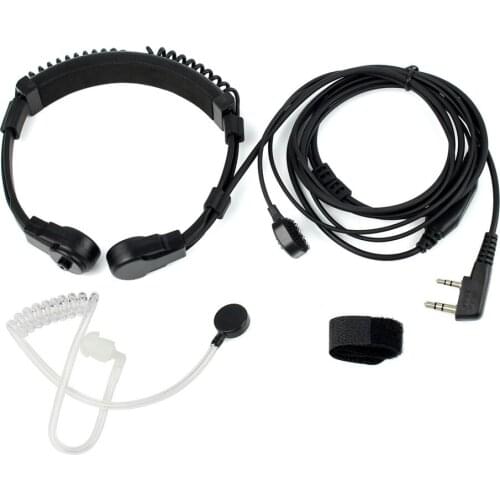 2PCS Hot Selling Throat Microphone Earphone Wired K/M/Y Plug With Finger PPTfor Handheld Two Way Radio Noise Cancelling