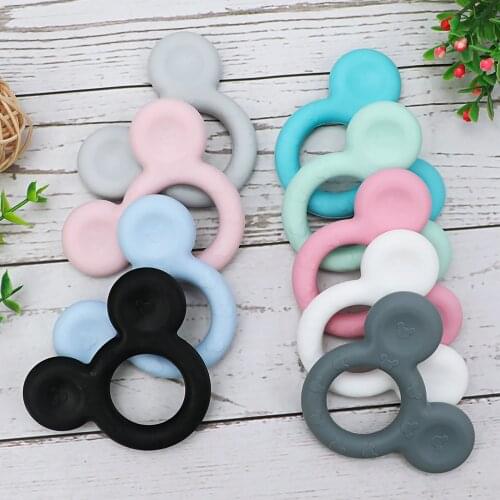 5/10PCS Mickey Cartoon silicone Teether Baby Teething Animal Rodent DIY Baby Teething Necklace Toy Food Grade Silicone beads