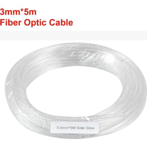 5M PMMA Side Glow Optical Fiber Cable 3mm Diameter Car Optic Cable Ceiling Lighting Lights Bright Party Light Decoration 1M PMM