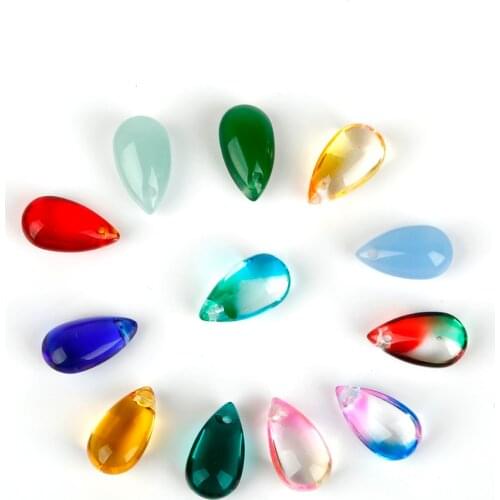 5pcs 14x8mm Hairdressing Water Drop Charms Czech Coloured Pendant For Handmade Earring Bracelet Jewelry Making DIY Accessories