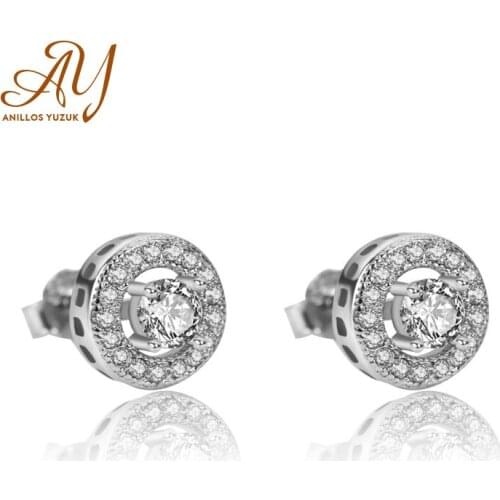 Anillos Yuzuk Women Wedding Engagement Statement Jewelry Square Stud Earrings Clear Zircon Female Anti-allergy Bijoux Brincos