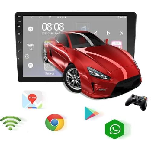 Car Multimedia Player 6+128g Car Radio Stereo GPS Navigation Bluetooth Wifi Build-in Carplay and Android Auto with USB Adapter