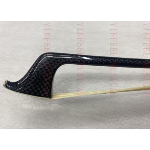 Free Shipping New high quality 1 pc 3/4 braid weave square pattern Carbon fiber German styel double bass bow white horse hair