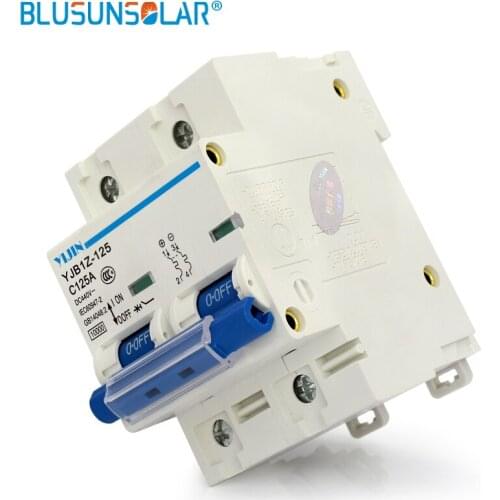BULSUNSOLAR(50 pieces/lot) 2P 125A DC440V MCB Solar Energy Photovoltaic PV Mini DC Circuit Breaker Used For Solar Power System