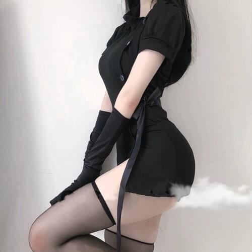 Erotic Nurse Costume Maid Uniform Cosplay Lingerie Women Role Play Outfit Hot Sexy for Girls Cool Black Gothic Punk Style Gifts