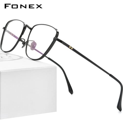 FONEX Titanium Glasses Frame Men 2021 New High Quality Myopia Optical Prescription Eyeglasses Frames Women Korean Eyewear 8532