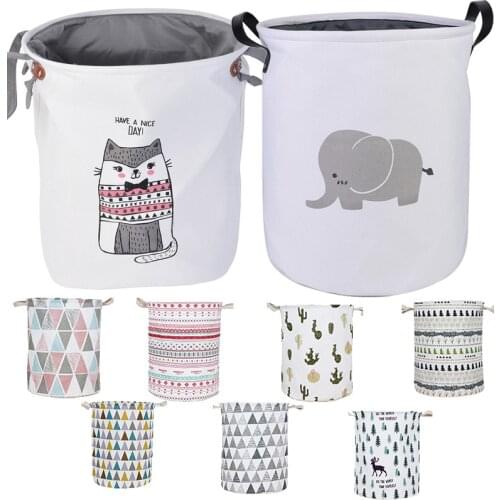 Laundry Basket Cute Animal Foldable Toy Storage Picnic Dirty Clothes Basket Box Cotton Wash Clothes Box Baby Organizer