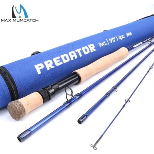 Maximumcatch Saltwater Fly Fishing Rod Fast Action 30T Carbon Fiber Fly Rod With Cordura Rod Tube For Fishing Bass Salmon Pike