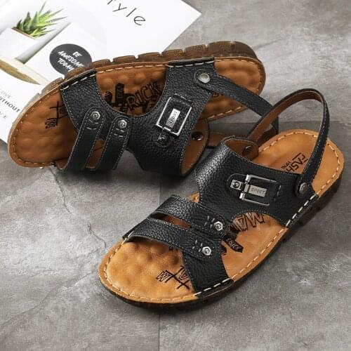 Sandalias Hombre Verano Sandalias Romanas Sandalia Masculina Couro Sandals For Men 2020 Beach Sandalet Erkek Sandal Shoes