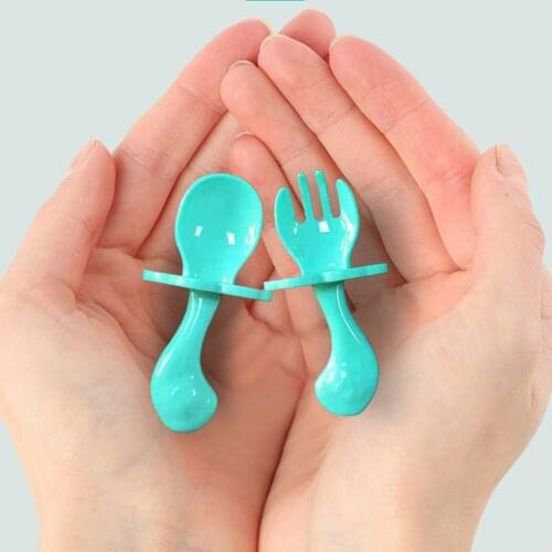 2pcs Infant Fork And Spoon Tableware Set Feeding Set Kid Utensils Toddler Anti-Choke Self Feeding Accessories