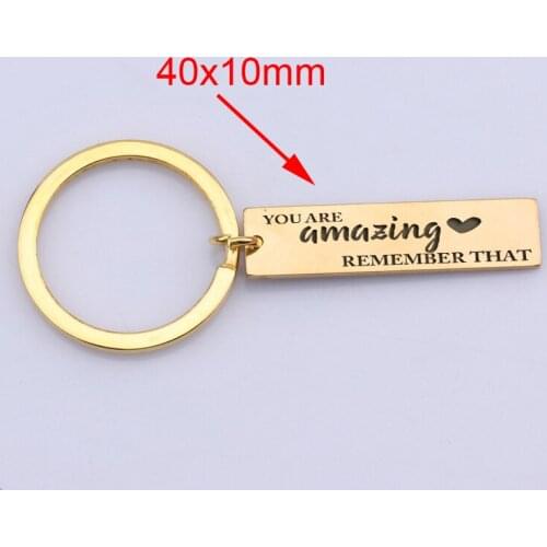 Stainless Steel Custom Engraved Popular Keychain: You Are Amazing Remember That.Encourage Friends Motivations Gifts