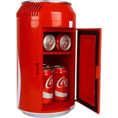 Portable 8 Can Thermoelectric Mini Fridge 10L Quarts Capacity, 12V DC/110V AC Cooler for home, den, dorm, cottage, cabin, beer