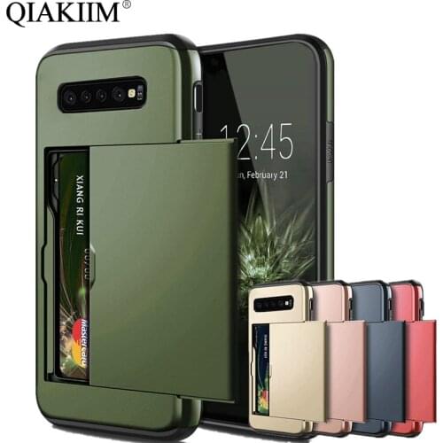 Shockproof Cases For Samsung Galaxy S10 Plus S9 S8 S7 Edge S10E S10 Note 20 10 9 Case Slide Armor Wallet Card Slots Holder Cover