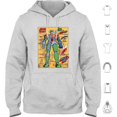 Robot Jeeg Hoodies Long Sleeve Robot Japanese Jeeg Geeg Shogun Anime Manga Superhero Comic Sci Fi Toy