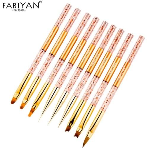 Smile Half Moon Shape Extension Pen 9 Styles Liner Painting Drawing Nail Art Brushes Gradient Carving Acrylic Manicure Tools