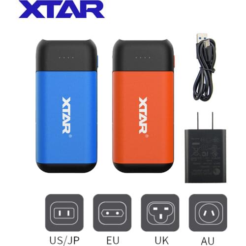 XTAR 18650 Battery Charger Portable Power Bank PB2C 5V2.1A Type C Powered USB Charger Charging For Rechargeable Battery 18650