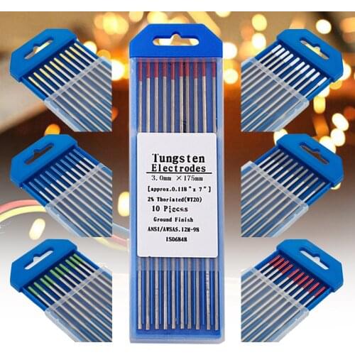 Tungsten Electrodes Professional Welding Electrodes WT20 WC20 WL20 WL15 WZ8 WP WY20 WR20 E3 1.6mm 2.4mm 3.2mm Tig Rods