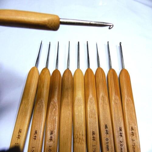 10 Size/set 15set/lot Bamboo Knitting Crochet Hooks Needlework ktis Knitted Needle set DIY Knitted Hand Tool NEEDLE-747155