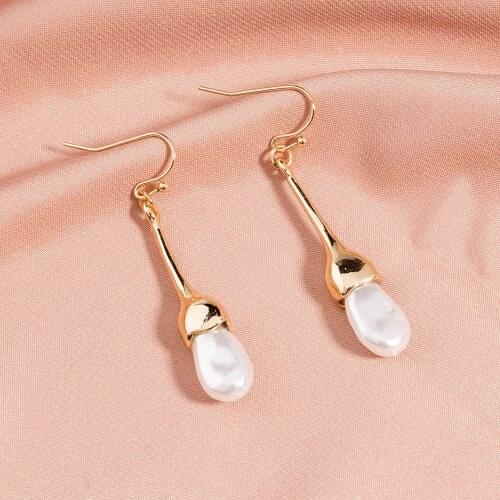 2020 New Fashion Long Pendiente Mujer Moda Water Drop Simulated Pearl Dangle Earrings Gifts