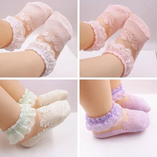 4 Pairs/Set Lovely Newborn Baby Socks Lace Mesh Princess Baby Girl Socks Summer Infant Toddler New Born Socks meia infantil
