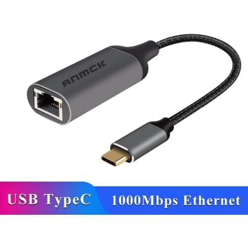 Anmck USB-C to 1000Mbps RJ45 Lan Adapter USB C Ethernet Converters For Laptops MacBook Pro Phone Type C Network Card