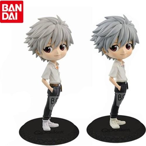Bandai Q Posket Genuine NEON GENESIS EVANGELION Nagisa Kaworu Anime Action Figure Collectible Model Ornaments Toys for Kids