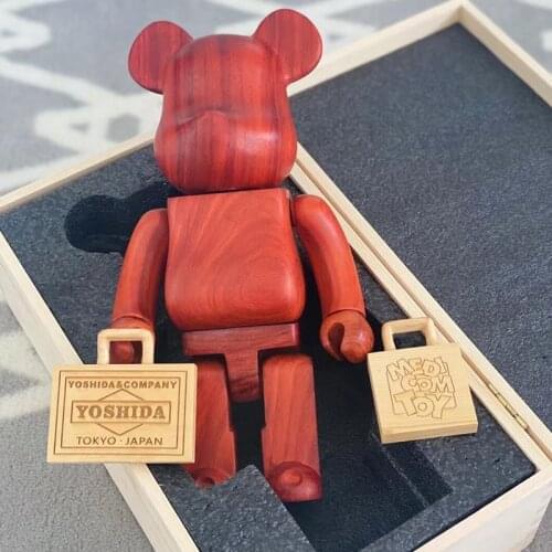 Bearbricklys 400% 28cm Mahogany Black Walnut Figures Blocks Bear Dolls Decoration Models Friends Toys Christmas Gifts Kaw