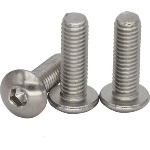10# #10-24 OD 1/2 3/4 2 Inch Length 304 Stainless Steel US UNC Coarse Thread Bolt Hexagon Socket Pan Round Button Head Screw