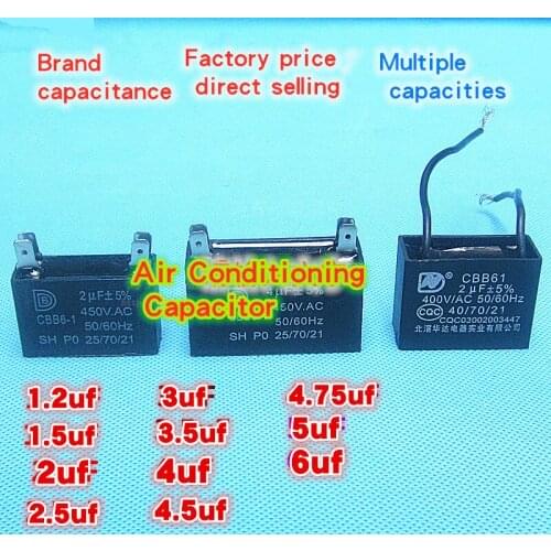 CBB61 ceiling fan air conditioner fan starting capacitor 4uf / 450V motor starting capacitor 2.5uf CBB61 ceiling fan air condit