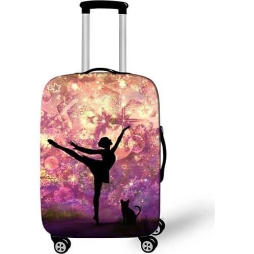 Ballet Dancer Girls Suitcase Protective Cover Women Travel Bag Cover Elastic Trolly Luggage Cover Dust-proof Travel Accessories