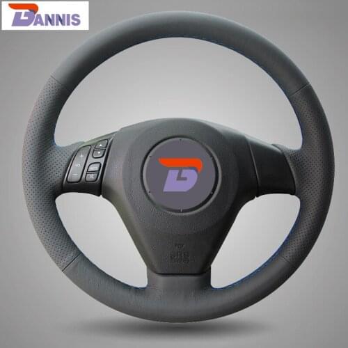 BANNIS Black Artificial Leather DIY Hand-stitched Steering Wheel Cover for Old Mazda 3 Mazda 5 Mazda 6 Pentium B70